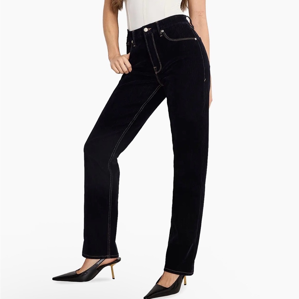 NWT Good American Good Icon Denim High-Rise Straight-Leg Jeans